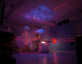 StarEFX panels with starry lights above CT scan machine for patient relaxation