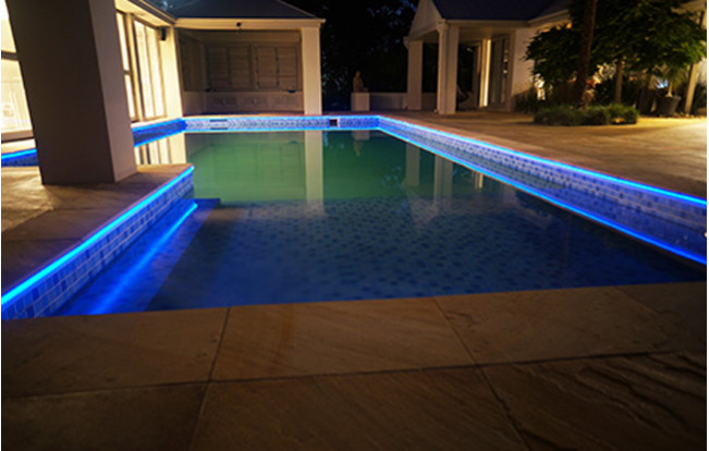 Transform your pool's ambiance with captivating blue fiber optic lights