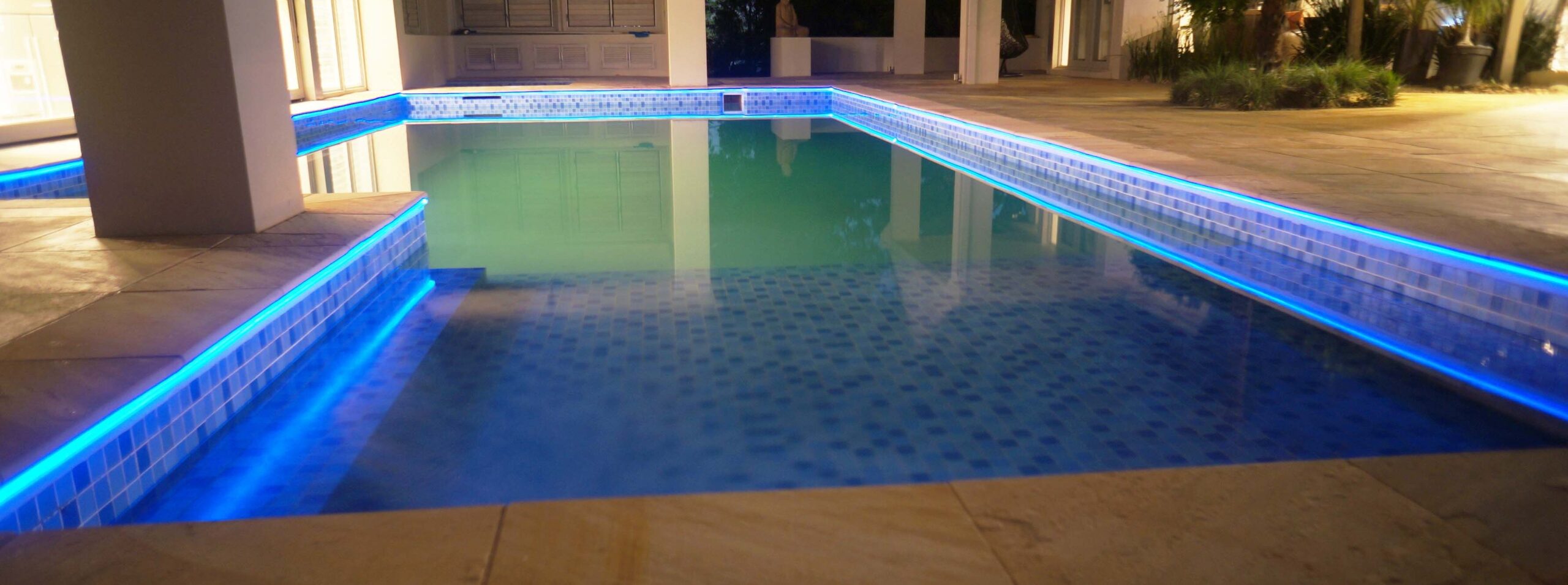 Perimeter Blue pool strip lights