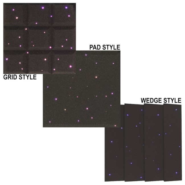 Foam Panel Types - Grid, Flat, and Wedge