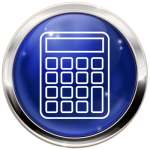 Round Button Blue Calculator