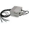 LED Illuminator emitting brilliant white light through end-emitting cables.
