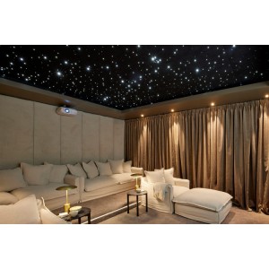 Close-up view of the StarEFX ceiling in Ronnie and Georgia's home theatre.