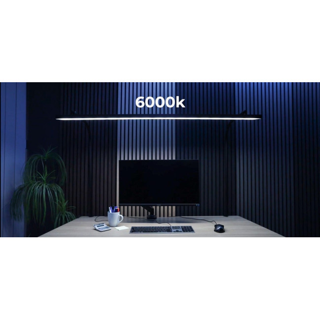 LightEFX Shift desk light set to 6000K daylight color temperature over a workstation