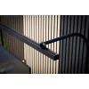 Close-up of the LightEFX Shift desk light anodized aluminum profile and adjustable hinge mechanism